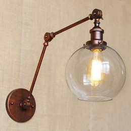Arandelas de parede Luzes de balanço Luzes de parede de leitura Cristal Mini Estilo Rústico Lodge Metal
