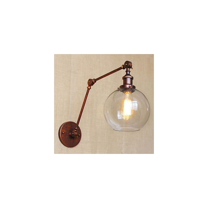 Arandelas de parede Luzes de balanço Luzes de parede de leitura Cristal Mini Estilo Rústico Lodge Metal