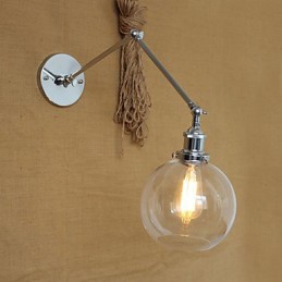 Arandelas de parede Luzes de balanço Luzes de parede de leitura Cristal Mini Estilo Rústico Lodge Metal