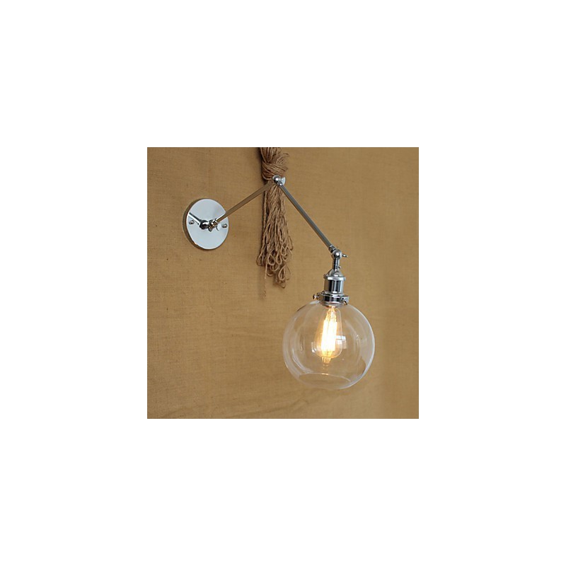 Arandelas de parede Luzes de balanço Luzes de parede de leitura Cristal Mini Estilo Rústico Lodge Metal