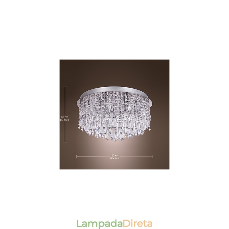 Moderno Contemporâneo Cristal Cromado Montagem Embutida