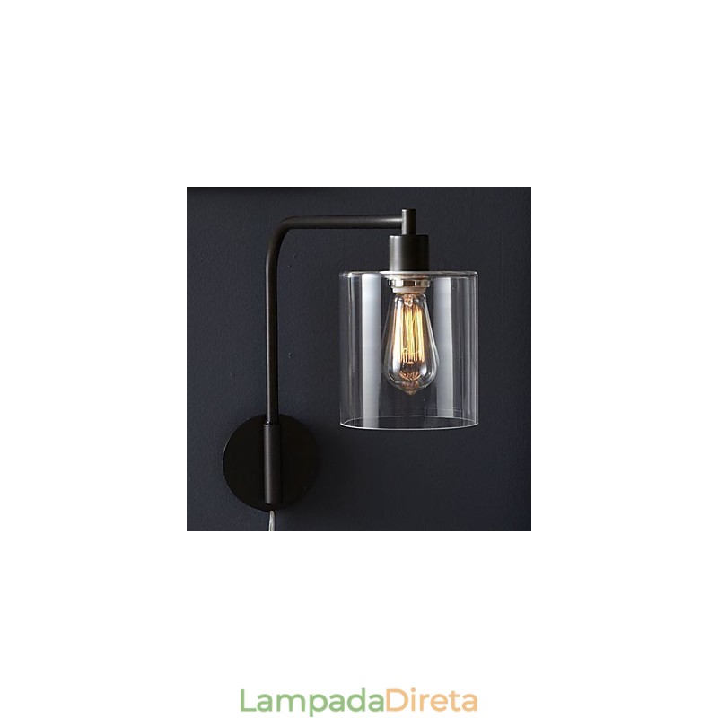 Luminária de parede moderna com cúpula de vidro