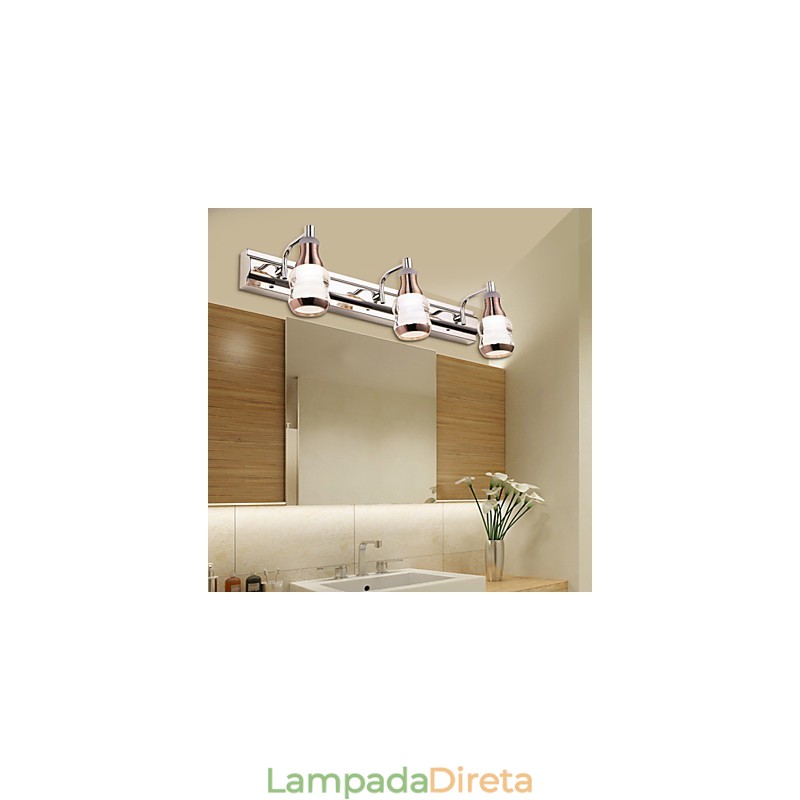 Apliques de parede Iluminação de banheiro Moderno Contemporâneo Metal