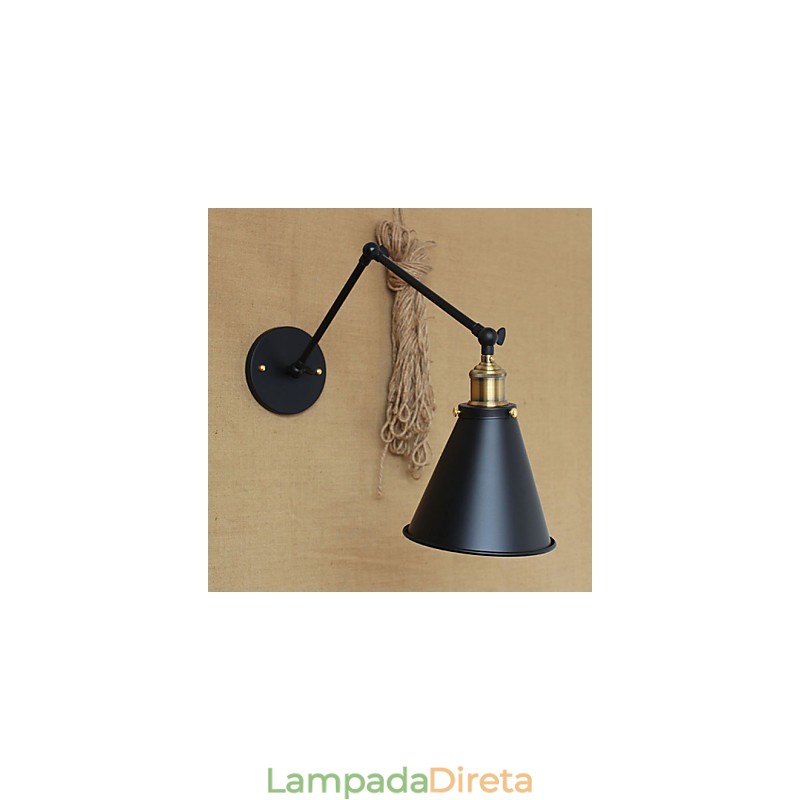 Arandelas de parede Luzes de balanço Luzes de parede de leitura Mini estilo rústico Lodge Metal