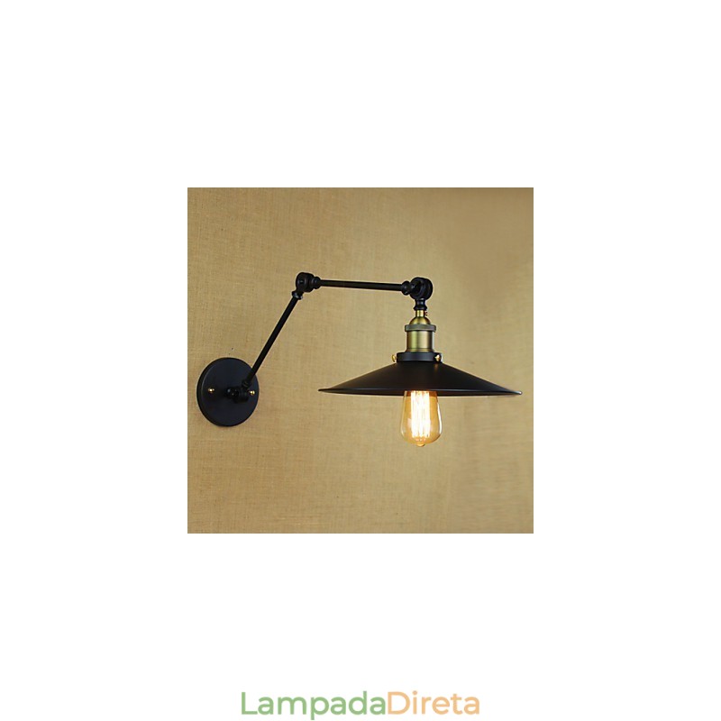 Arandelas de parede Luzes de balanço Luzes de parede de leitura Mini estilo rústico Lodge Metal