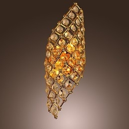 Luminária de parede de cristal artística com 2 luzes