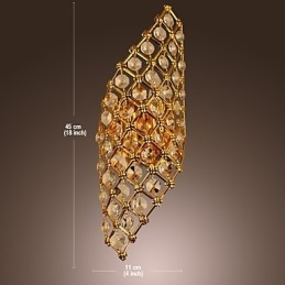 Luminária de parede de cristal artística com 2 luzes