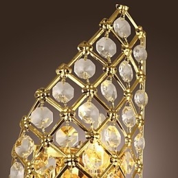 Luminária de parede de cristal artística com 2 luzes