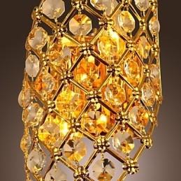 Luminária de parede de cristal artística com 2 luzes