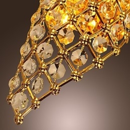 Luminária de parede de cristal artística com 2 luzes