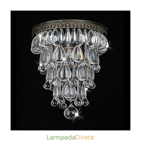 Luminárias de parede verdes antigas com pingentes de contas de cristal