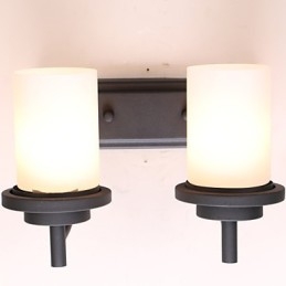 2*Luminária de parede estilo clássico de ferro retrô em processamento de pintura com vidro fosco