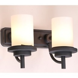 2*Luminária de parede estilo clássico de ferro retrô em processamento de pintura com vidro fosco