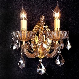 Elegante Luminária de Parede de Cristal com 2 Luzes