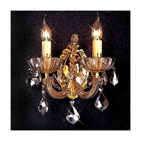 Elegante Luminária de Parede de Cristal com 2 Luzes