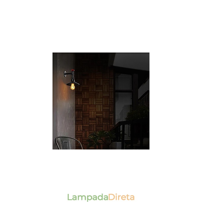 Mini Luminária de Parede 1 Luz Concisa Creme Ferro