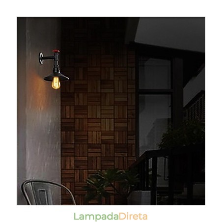 Mini Luminária de Parede 1 Luz Concisa Creme Ferro Mini Luminária de Parede 1 Luz Concisa Creme Ferro