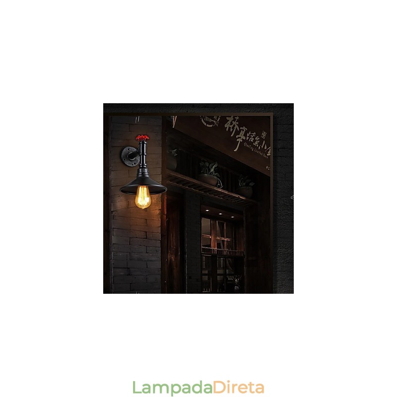 Mini Luminária de Parede 1 Luz Concisa Creme Ferro