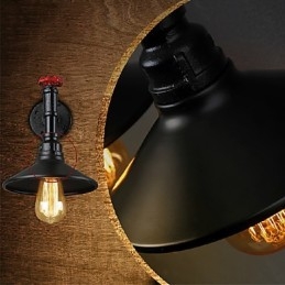 Mini Luminária de Parede 1 Luz Concisa Creme Ferro