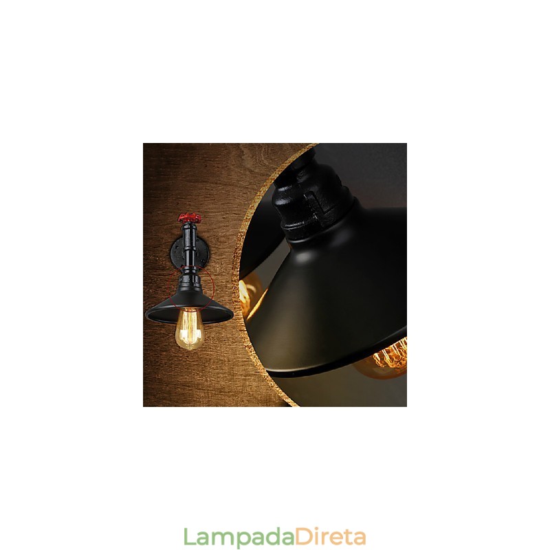 Mini Luminária de Parede 1 Luz Concisa Creme Ferro