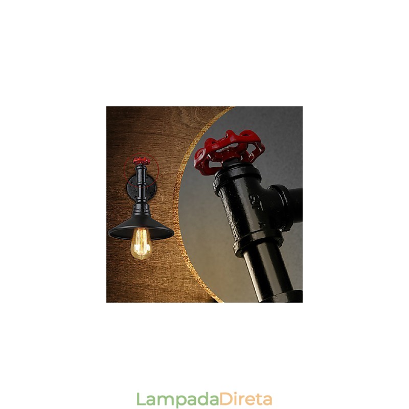 Mini Luminária de Parede 1 Luz Concisa Creme Ferro