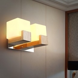 Apliques de parede Mini Estilo Moderno Contemporâneo Madeira Bambu