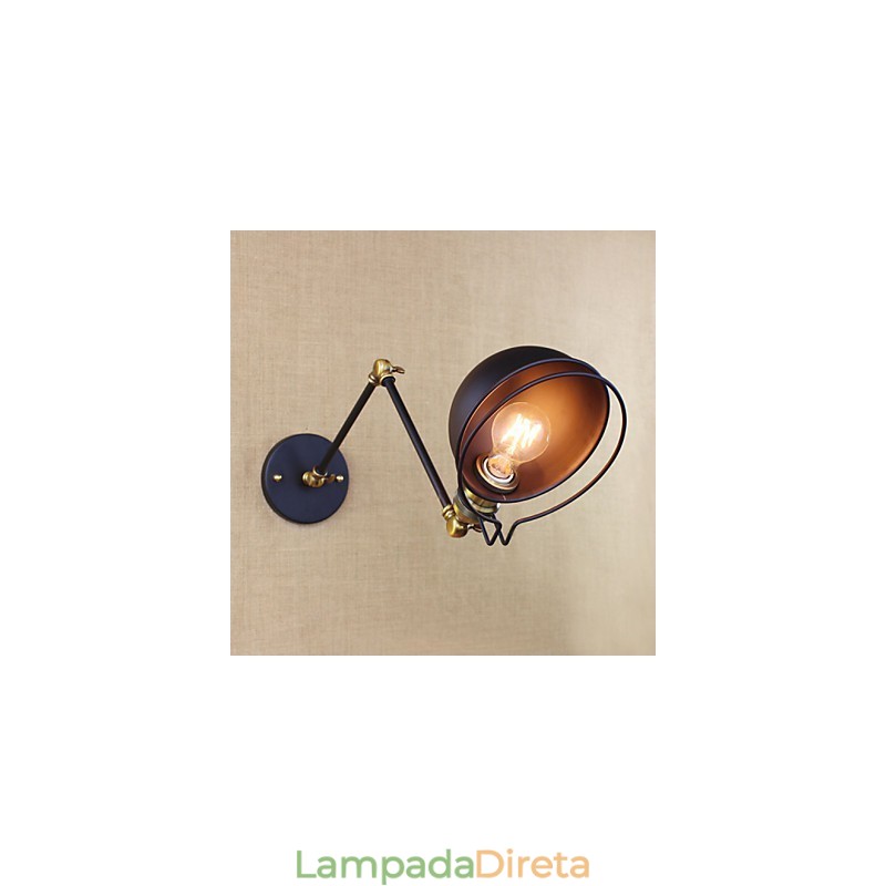 Arandelas de parede Luzes de balanço Luzes de parede de leitura Mini estilo rústico Lodge Metal