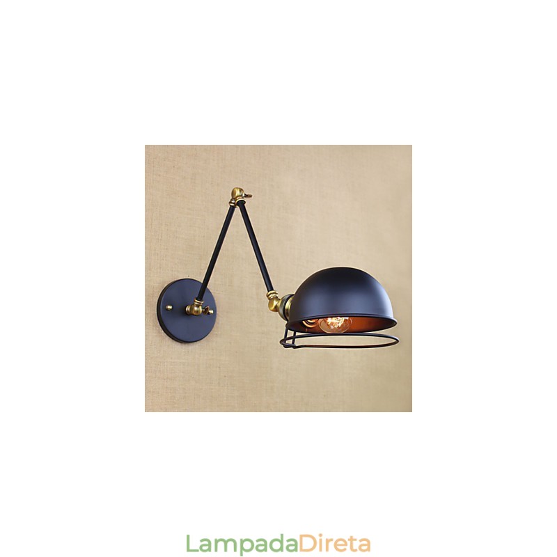 Arandelas de parede Luzes de balanço Luzes de parede de leitura Mini estilo rústico Lodge Metal