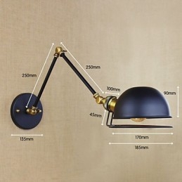 Arandelas de parede Luzes de balanço Luzes de parede de leitura Mini estilo rústico Lodge Metal