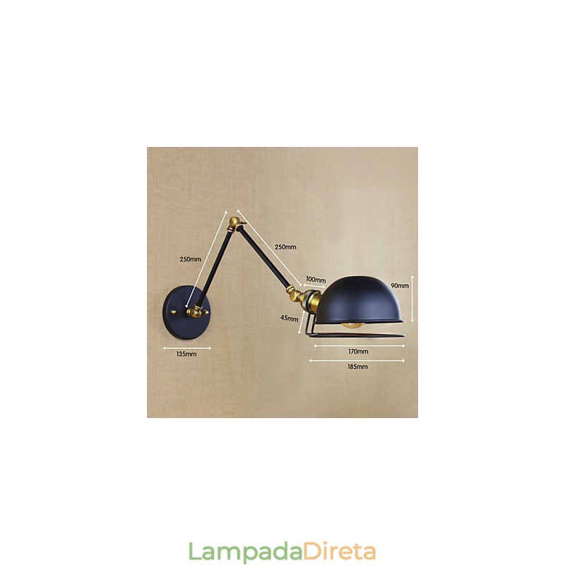 Arandelas de parede Luzes de balanço Luzes de parede de leitura Mini estilo rústico Lodge Metal