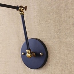 Arandelas de parede Luzes de balanço Luzes de parede de leitura Mini estilo rústico Lodge Metal