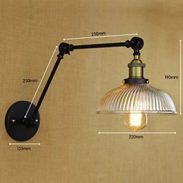 Arandelas de parede Luzes de balanço Luzes de parede de leitura Mini estilo rústico Lodge Metal