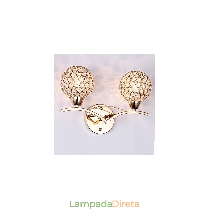 Apliques de parede Luminárias de parede de leitura Cristal Mini Estilo Moderno Contemporâneo Metal