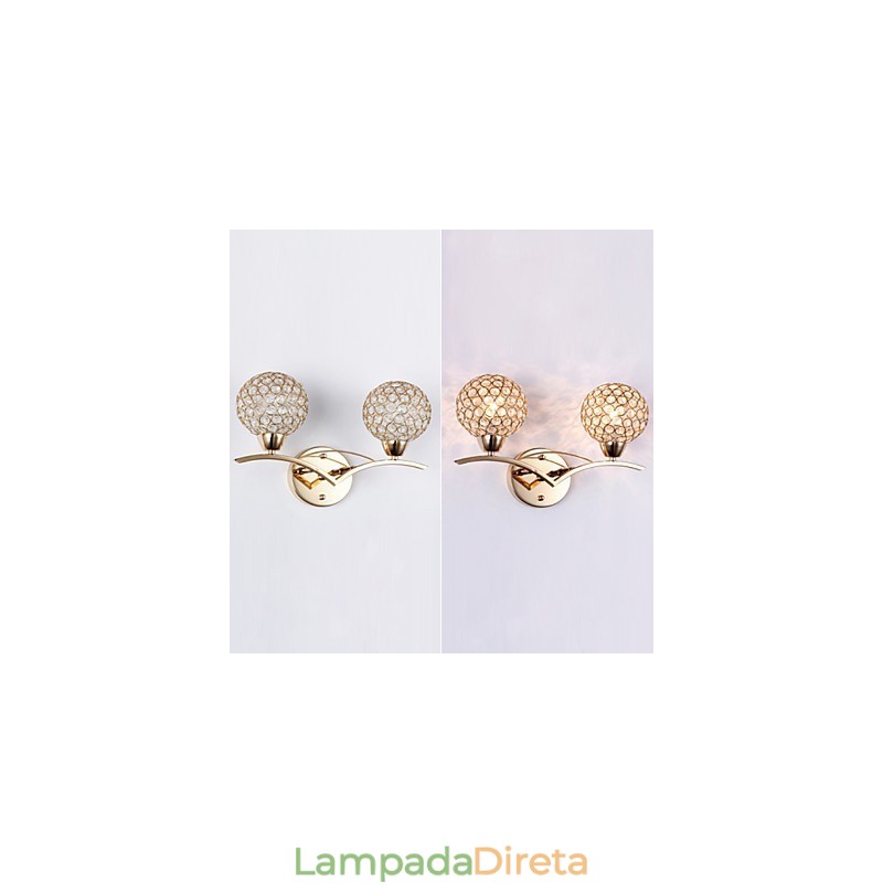Apliques de parede Luminárias de parede de leitura Cristal Mini Estilo Moderno Contemporâneo Metal