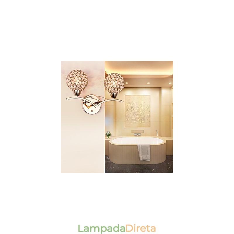 Apliques de parede Luminárias de parede de leitura Cristal Mini Estilo Moderno Contemporâneo Metal