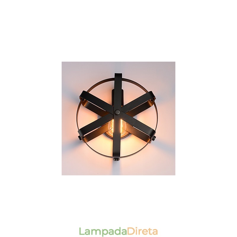 Novo estilo vintage industrial redondo arandela varanda loft entrada corredor quarto lâmpada de parede