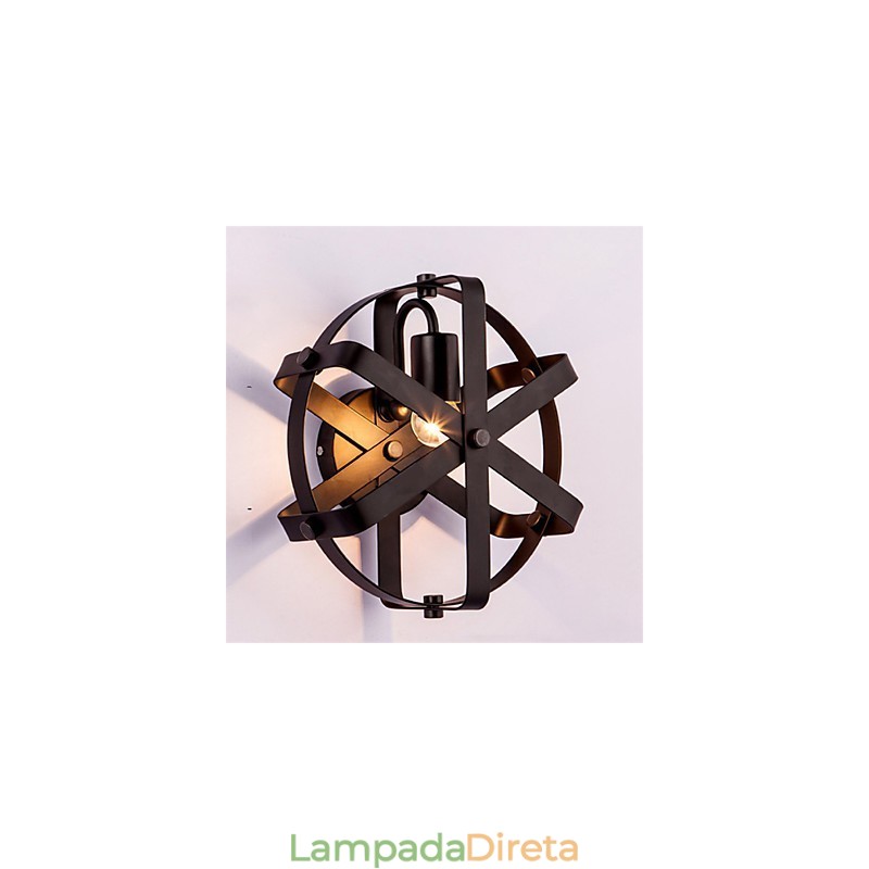 Novo estilo vintage industrial redondo arandela varanda loft entrada corredor quarto lâmpada de parede