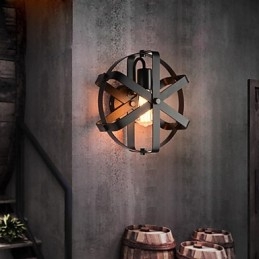 Novo estilo vintage industrial redondo arandela varanda loft entrada corredor quarto lâmpada de parede