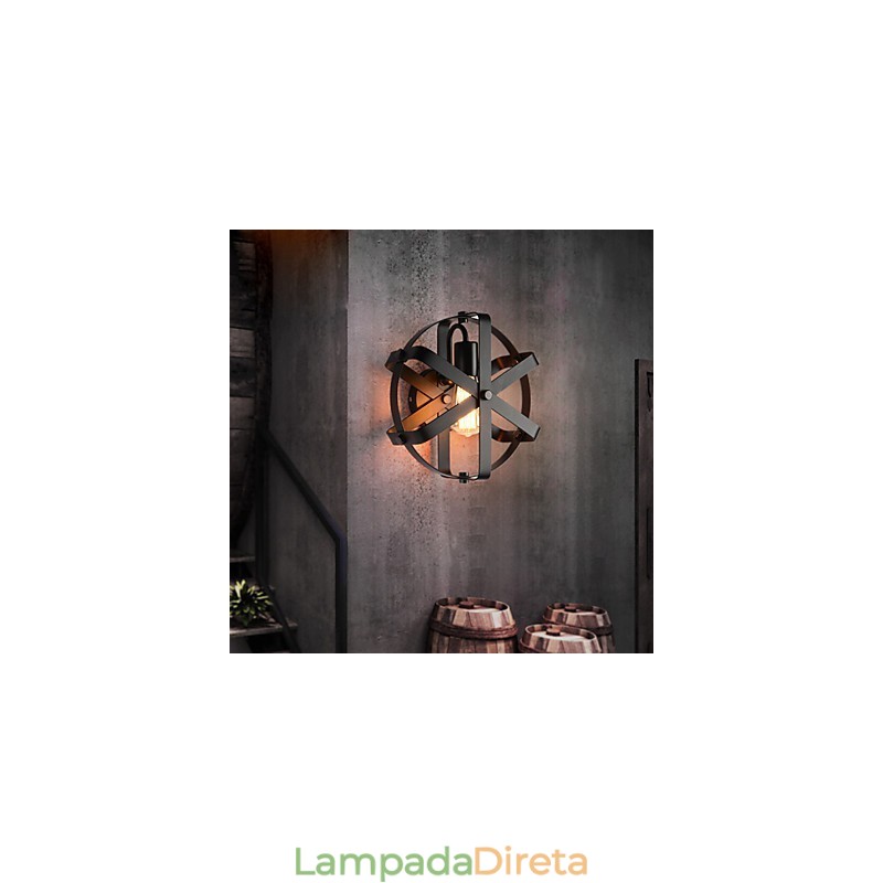 Novo estilo vintage industrial redondo arandela varanda loft entrada corredor quarto lâmpada de parede