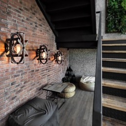 Novo estilo vintage industrial redondo arandela varanda loft entrada corredor quarto lâmpada de parede