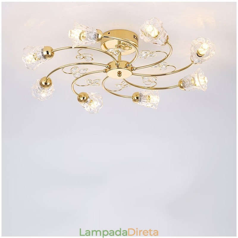 Luminárias Artísticas de Alumínio Flush Mount com Cristais