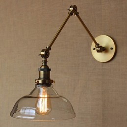 Luminária de parede decorativa estilo LOFT, moderna, de vidro, bronze, café
