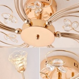 Luminárias Artísticas de Alumínio Flush Mount com Cristais