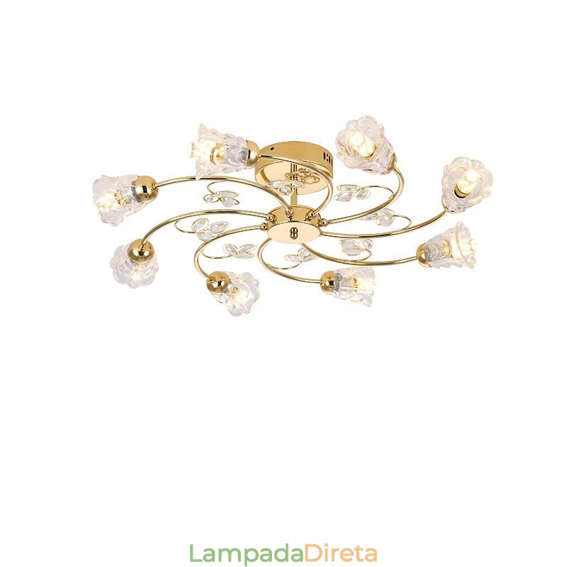 Luminárias Artísticas de Alumínio Flush Mount com Cristais