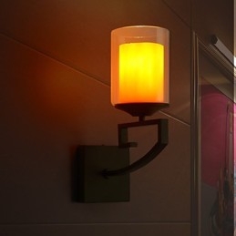 Retro Vidro Simples Cabeça Única Luminária de Parede Luminária de Parede Cristal Moderno Contemporâneo Metal