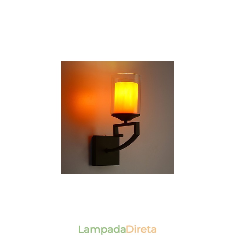 Retro Vidro Simples Cabeça Única Luminária de Parede Luminária de Parede Cristal Moderno Contemporâneo Metal