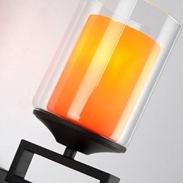 Retro Vidro Simples Cabeça Única Luminária de Parede Luminária de Parede Cristal Moderno Contemporâneo Metal