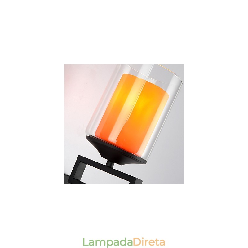 Retro Vidro Simples Cabeça Única Luminária de Parede Luminária de Parede Cristal Moderno Contemporâneo Metal