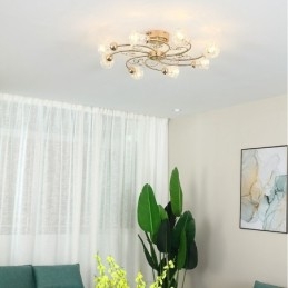 Luminárias Artísticas de Alumínio Flush Mount com Cristais