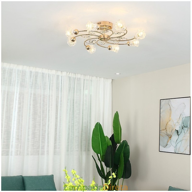 Luminárias Artísticas de Alumínio Flush Mount com Cristais